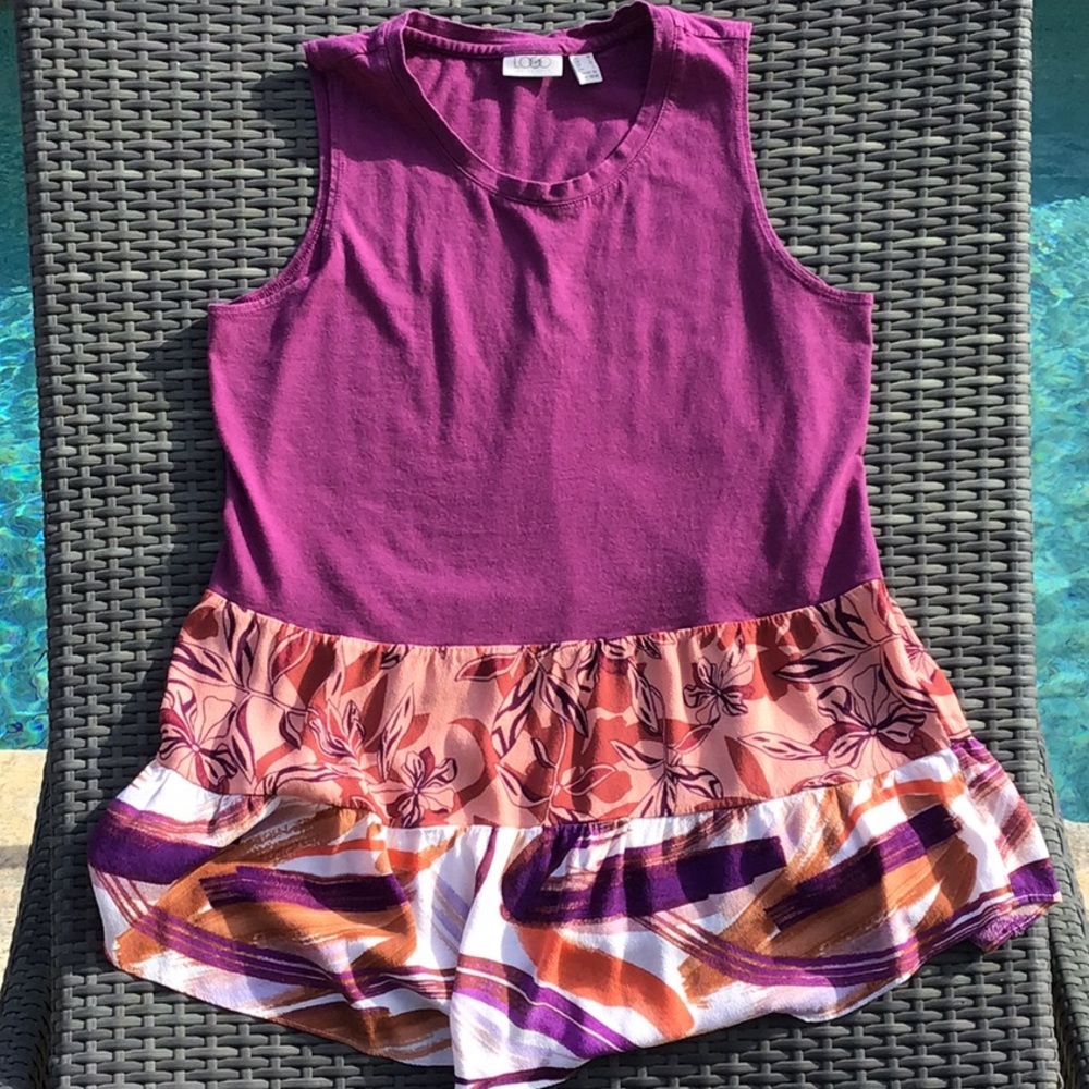 LOGO by Lori Goldstein Magenta Sleeveless Top